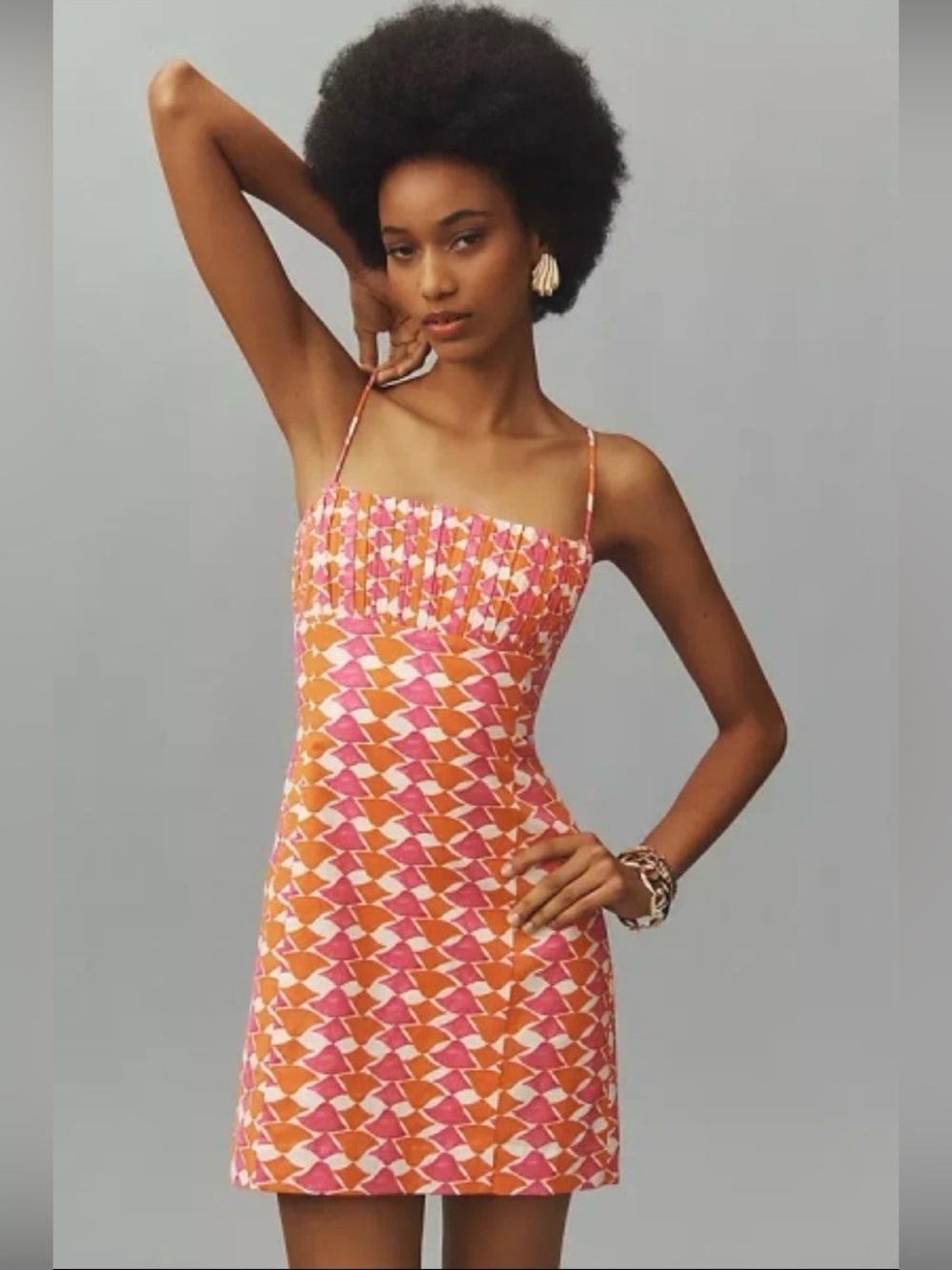 Anthropologie The Ophelia Sleeveless Linen Slim Mini Dress by Maeve size 12 pink